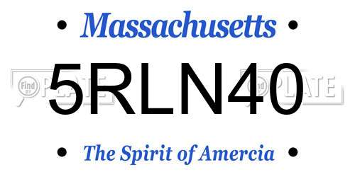 5RLN40 Massachusetts License Plate