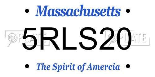 5RLS20 Massachusetts License Plate