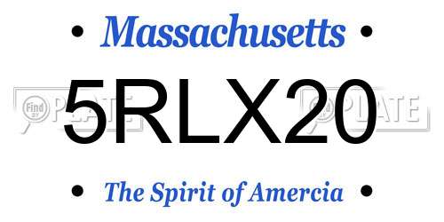 5RLX20 Massachusetts License Plate