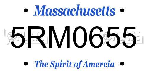 5RM0655 Massachusetts License Plate