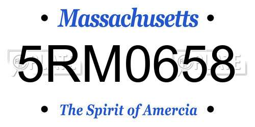 5RM0658 Massachusetts License Plate