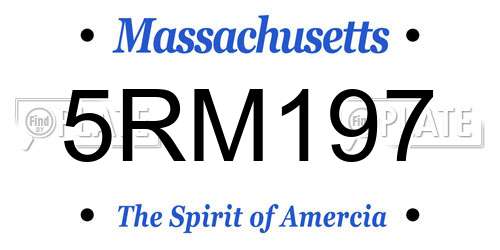 5RM197 Massachusetts License Plate