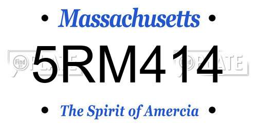 5RM414 Massachusetts License Plate