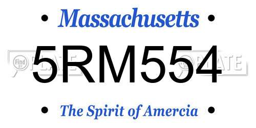 5RM554 Massachusetts License Plate