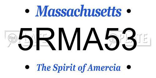 5RMA53 Massachusetts License Plate