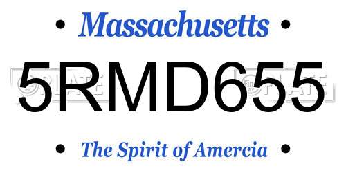 5RMD655 Massachusetts License Plate