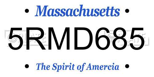5RMD685 Massachusetts License Plate