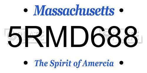 5RMD688 Massachusetts License Plate
