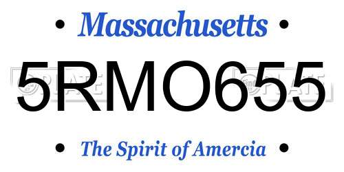 5RMO655 Massachusetts License Plate
