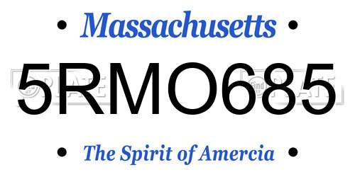 5RMO685 Massachusetts License Plate