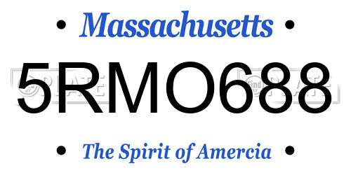 5RMO688 Massachusetts License Plate