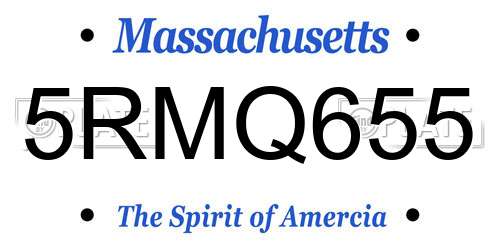 5RMQ655 Massachusetts License Plate