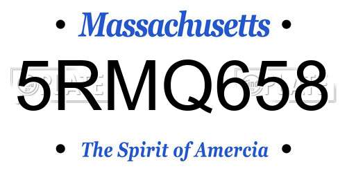 5RMQ658 Massachusetts License Plate