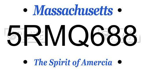 5RMQ688 Massachusetts License Plate