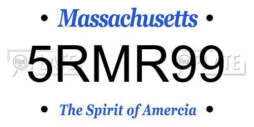 5RMR99 Massachusetts License Plate