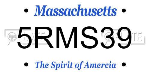 5RMS39 Massachusetts License Plate