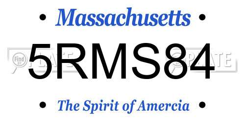 5RMS84 Massachusetts License Plate