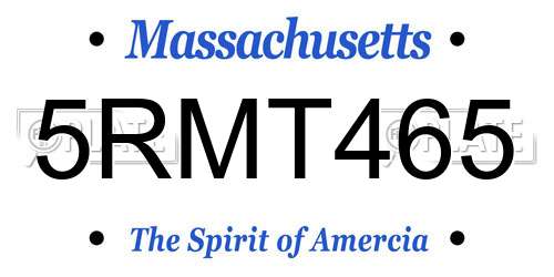5RMT465 Massachusetts License Plate