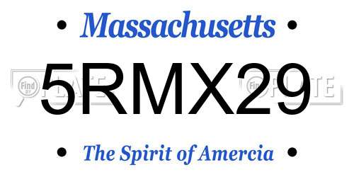 5RMX29 Massachusetts License Plate