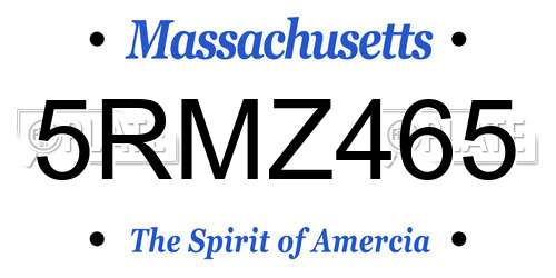 5RMZ465 Massachusetts License Plate