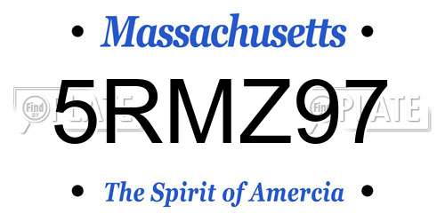 5RMZ97 Massachusetts License Plate
