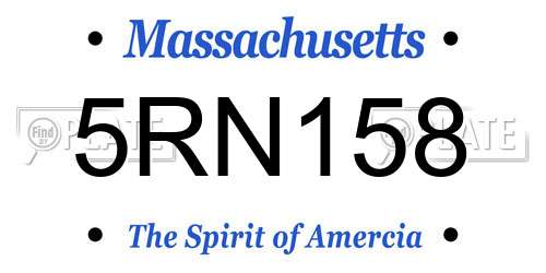 5RN158 Massachusetts License Plate