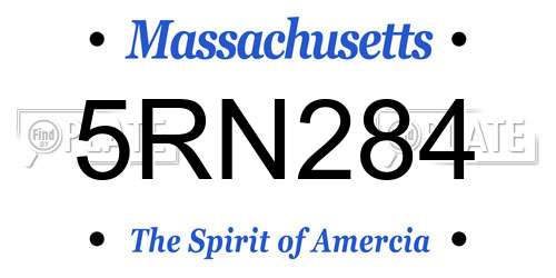 5RN284 Massachusetts License Plate