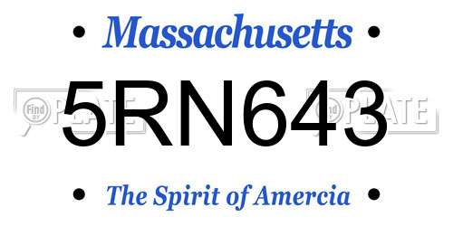 5RN643 Massachusetts License Plate