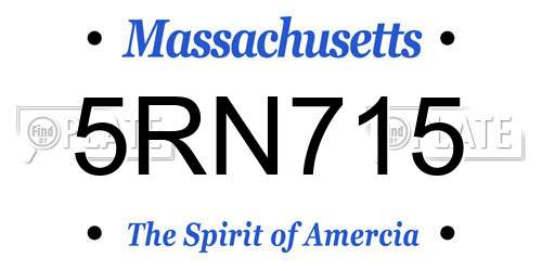 5RN715 Massachusetts License Plate