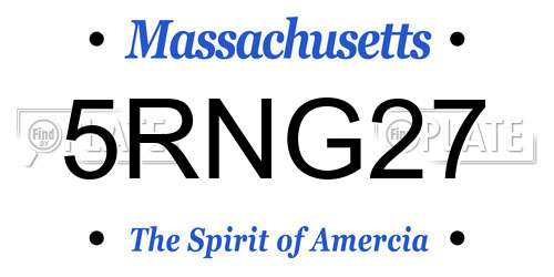 5RNG27 Massachusetts License Plate