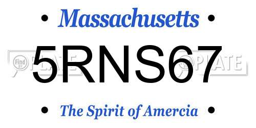 5RNS67 Massachusetts License Plate