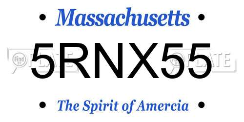 5RNX55 Massachusetts License Plate