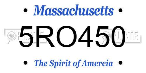 5RO450 Massachusetts License Plate