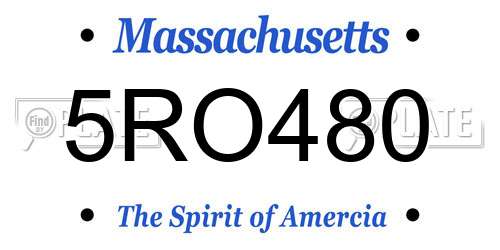5RO480 Massachusetts License Plate