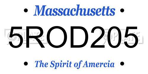5ROD205 Massachusetts License Plate