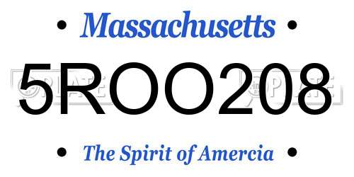 5ROO208 Massachusetts License Plate