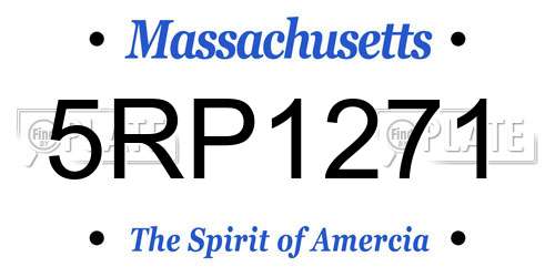 5RP1271 Massachusetts License Plate
