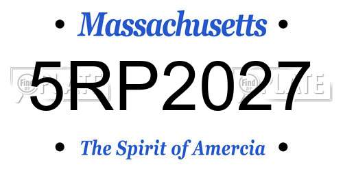 5RP2027 Massachusetts License Plate