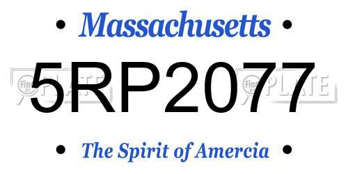 5RP2077 Massachusetts License Plate