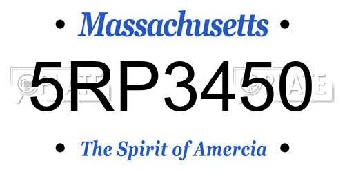 5RP3450 Massachusetts License Plate