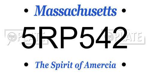 5RP542 Massachusetts License Plate