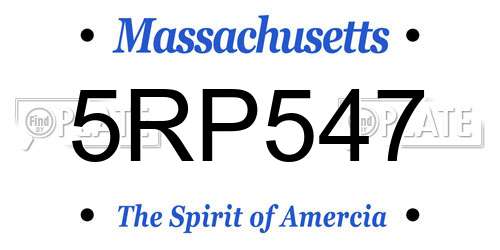 5RP547 Massachusetts License Plate