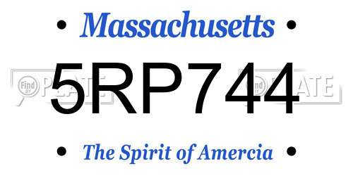 5RP744 Massachusetts License Plate
