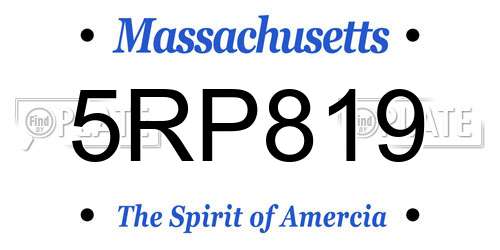 5RP819 Massachusetts License Plate