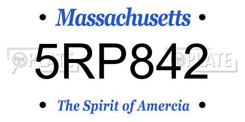 5RP842 Massachusetts License Plate