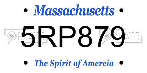 5RP879 Massachusetts License Plate