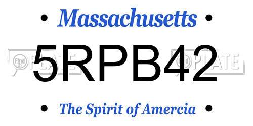 5RPB42 Massachusetts License Plate