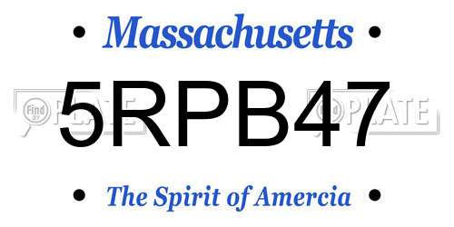 5RPB47 Massachusetts License Plate