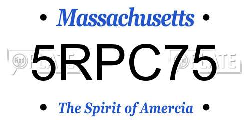 5RPC75 Massachusetts License Plate
