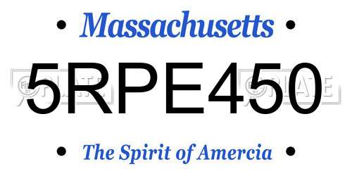 5RPE450 Massachusetts License Plate